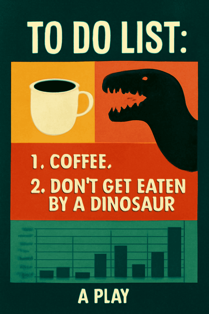 Cover for The To Do List: 1. Coffee 2. Don't Get Eaten by a Dinosaur - A One-Act Office Comedy of Jurassic Proportions